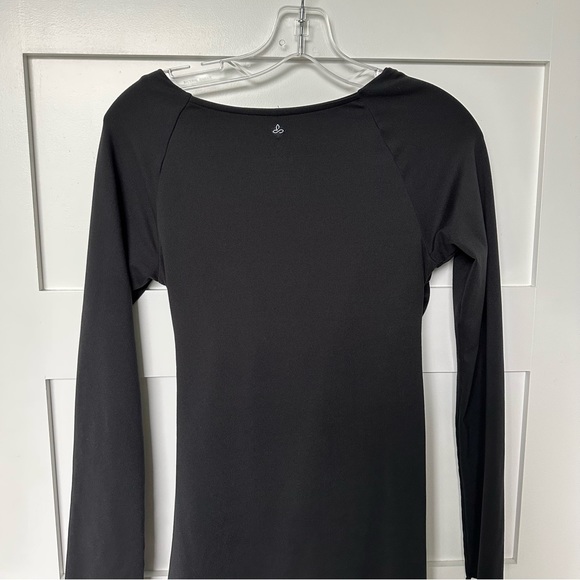 Prana Black Long Sleeve Wrap Front Dress - Picture 5 of 8